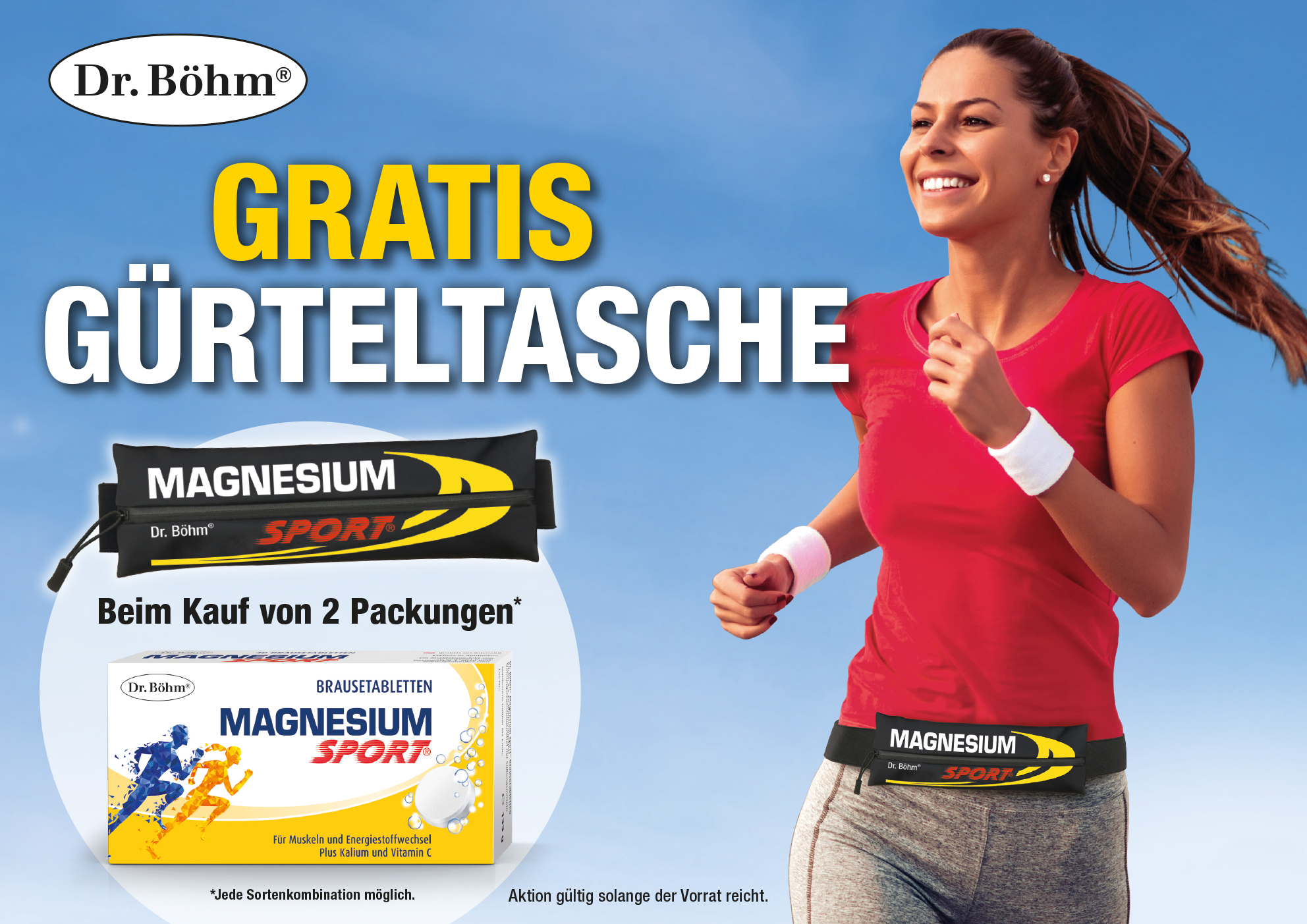 Gratis Gürteltasche beim Kauf von 2 Magnesium Sport® Produkten